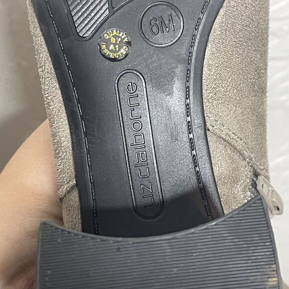 Liz Claiborne Yarmont Block Heel Over the Knee Boots Tan Taupe Size 6M - Picture 9 of 16